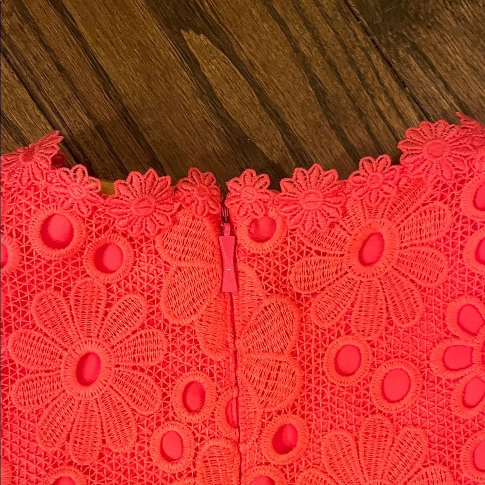 Kate Spade Coral Lace Shift Dress Size 0 - Picture 12 of 13